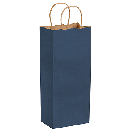 5 <span class='fraction'>1/2</span> x 3 <span class='fraction'>1/4</span> x 13" Navy Tinted Shopping Bags