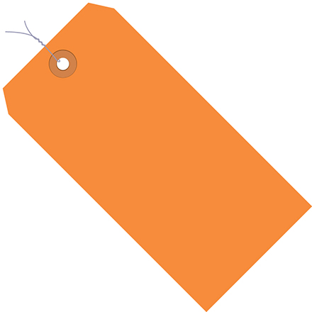 3 <span class='fraction'>1/4</span> x 1 <span class='fraction'>5/8</span>" Orange 13 Pt. Shipping Tags - Pre-Wired